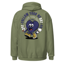 Load image into Gallery viewer, Follow Your Heart Embroidery Hoodie - Navy and Military Green (Unisex)
