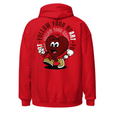 Load image into Gallery viewer, Follow Your Heart Embroidery Hoodie - Red on Red (Unisex)
