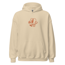Load image into Gallery viewer, Follow Your Heart Embroidery Hoodie - Orange and Tan (Unisex)
