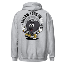 Load image into Gallery viewer, Follow Your Heart Embroidery Hoodie - Black and Gray (Unisex)
